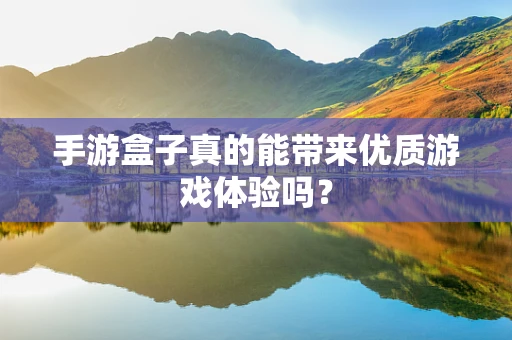 手游盒子真的能带来优质游戏体验吗？