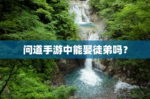 问道手游中能娶徒弟吗？
