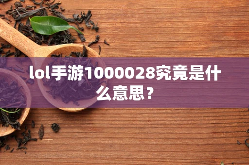lol手游1000028究竟是什么意思？