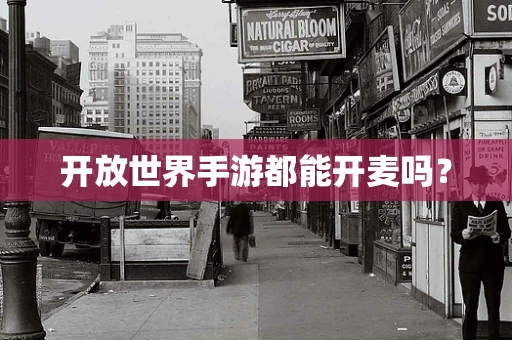 开放世界手游都能开麦吗？