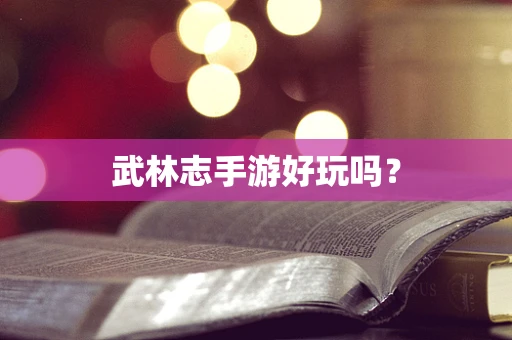武林志手游好玩吗？