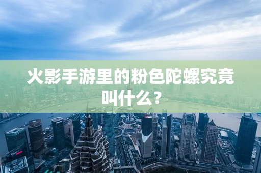 火影手游里的粉色陀螺究竟叫什么？