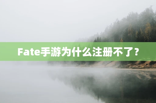 Fate手游为什么注册不了？