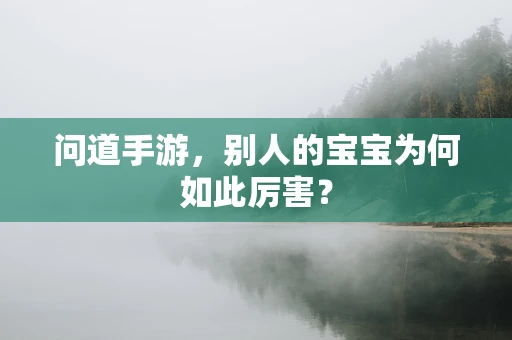 问道手游，别人的宝宝为何如此厉害？