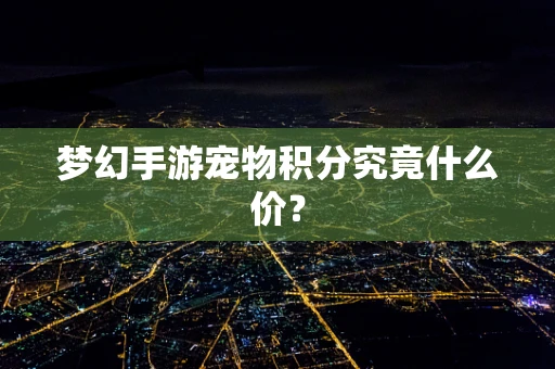 梦幻手游宠物积分究竟什么价？