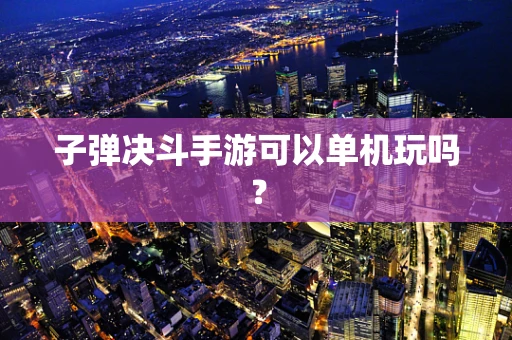 子弹决斗手游可以单机玩吗？
