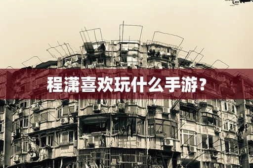 程潇喜欢玩什么手游？