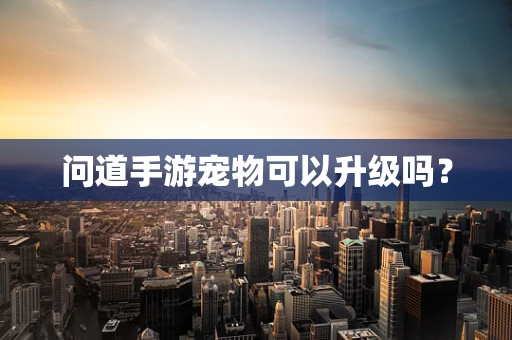 问道手游宠物可以升级吗？