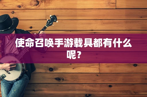 使命召唤手游载具都有什么呢？